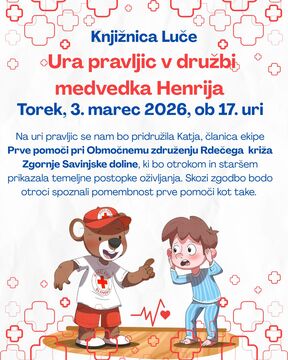 Plakat_Ura pravljic v družbi medveda Henrija_RK Mozirje_LUČE_3. marec 2026