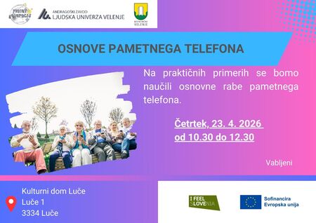 23. 4. 2026 Luče - Osnove pametnega telefona