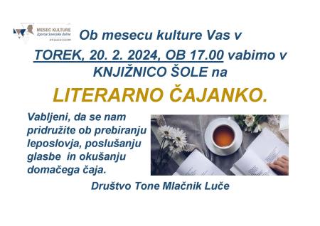 Vabilo-Literarna čajanka Luče